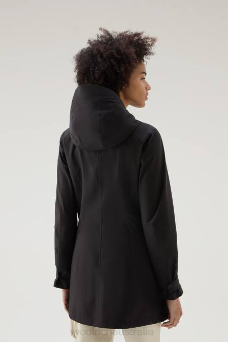 Woolrich Women Waterproof Leavitt Summer Parka Black Clothing J02689