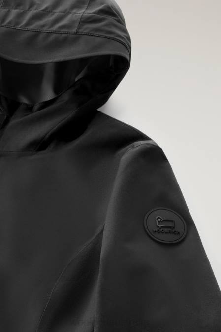 Woolrich Women Waterproof Leavitt Summer Parka Black Clothing J02689