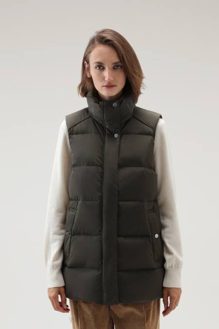 Woolrich Women Alsea Padded Vest Dark Green Clothing J026320