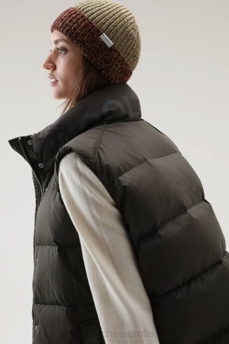 Woolrich Women Alsea Padded Vest Dark Green Clothing J026320