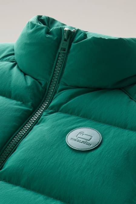 Woolrich Women Quilted Vest in Eco Taslan Nylon Evergreen Clothing J026190