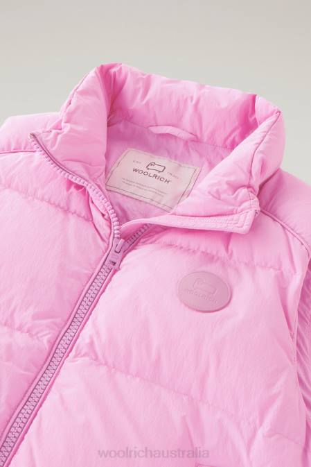 Woolrich Women Quilted Vest in Eco Taslan Nylon Smoky Rose Clothing J026180