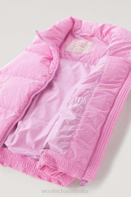 Woolrich Women Quilted Vest in Eco Taslan Nylon Smoky Rose Clothing J026180