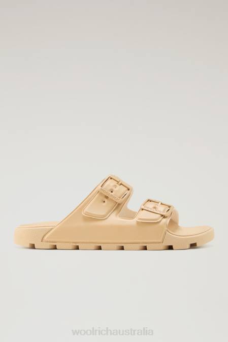 Woolrich Women Sandals in Vegan Leather with Buckles Peach Footwear J026202