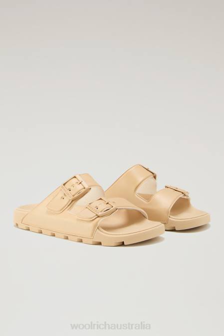 Woolrich Women Sandals in Vegan Leather with Buckles Peach Footwear J026202