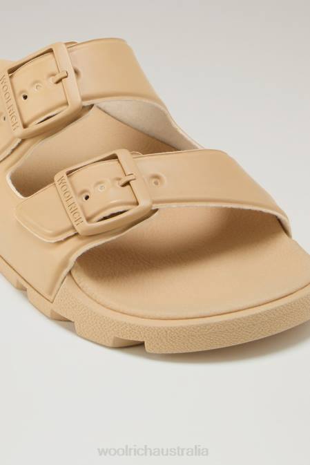 Woolrich Women Sandals in Vegan Leather with Buckles Peach Footwear J026202